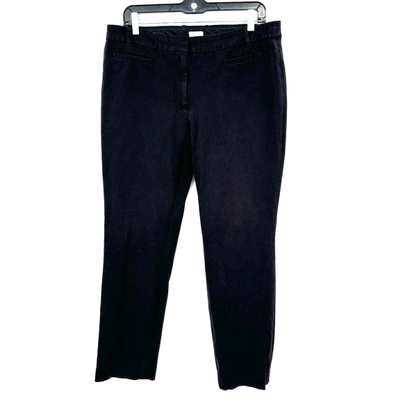 J.‎ Crew size 12 R stretch black pants button hook and zip closure - Picture 1 of 7